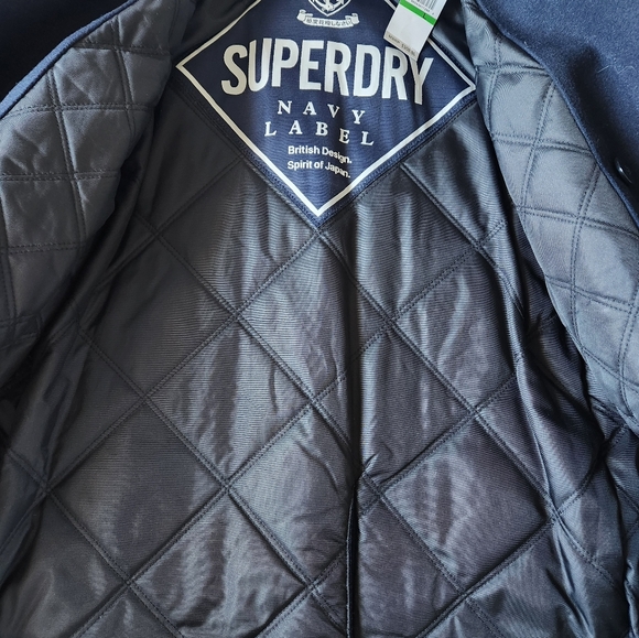 Superdry Men's Dark Blue Peacoat with Light Gray Collar - Picture 10 of 15